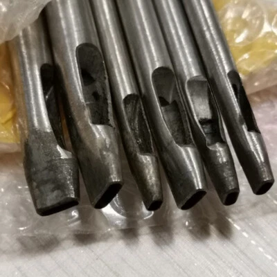 6X Leather Carft Oval Shape Punch Belt End Cutter For Leather Hole Punch 3~8mm - Image 1 of 4