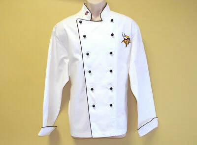 NFL MINNESOTA VIKINGS Premium Chef Coat 100% Cotton L Size Football Chief Coat - Image 1 of 4