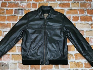 Chevignon Vintage Chaqueta de Cuero Escritura Negro Mármol Talla: XL Punta Top - Imagen 1 de 10
