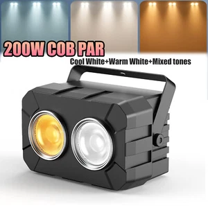 200W COB LED Par Light DMX Warm White Cool White 2 in 1 Stage Audience Light - Picture 1 of 9