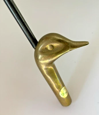 Amortiguador de chimenea de pato de latón macizo gancho decoración 9" de longitud Foto 1 de 4