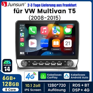 8Kern 6+128G Carplay Android14 Autoradio Für VW Multivan T5 2008-15 GPS Navi DAB - Bild 1 von 19