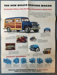 Vtg Willys-Overland Station Wagon Advertising Brochure Toledo Ohio Jeep - Picture 1 of 10