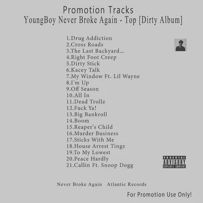 Rap/Hip-Hop.. White CD. NBA YoungBoy - Top [Dirty Album] - Imagem 1 de 2