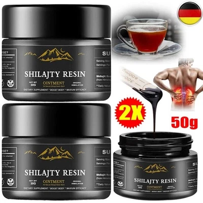 MARKENLOS 2 Stück Himalaya Shilajit Resin 50ml Fulvinsäure Huminsäure Mineralien 100% Rein