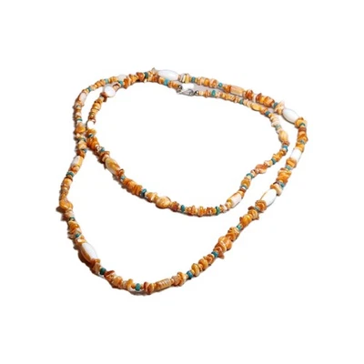 Collar Largo Jay King DTR Naranja Ostra Espinosa Turquesa Plata de Ley 925 Foto 1 de 4