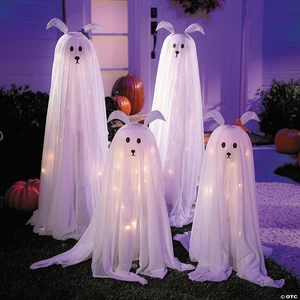 Halloween Animatronic Geisterhunde light-up Decoration - Set of 4 - Picture 1 of 3