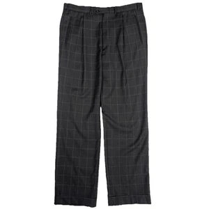 Corneliani Vestito Pantalone Uomo 36x32 Spencer Grigio Scuro Finestra Pieghettato Polsino Lana - Foto 1 di 22