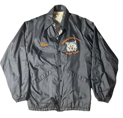 Vintage 70s/80s Satin Tiger Swim Team Jacket XS Swingster Made in USA RARE - Image 1 of 4