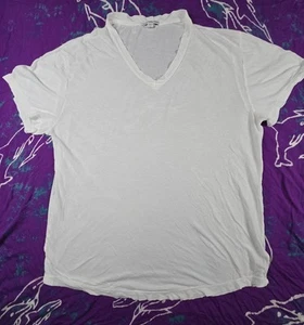 James Perse Standard Mens V Neck T Shirt Made in USA Lightweight White Size 2 - Picture 1 of 11