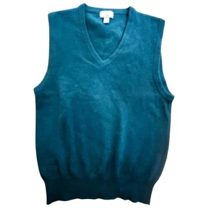 Lord & Taylor Forrest Green Cashmere Sweater Vest. Sz. M - Picture 1 of 6