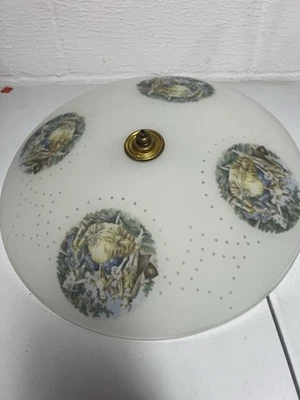 Victorian Motif Art Deco CEILING FLUSH MOUNT Fixture LIGHT 14.5" - Image 1 of 4