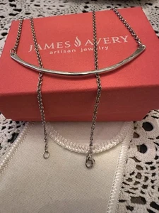 James Avery nicht mehr produziert gehämmert Halbmond Stab Halskette Charm Halter Sterlingsilber - Bild 1 von 7