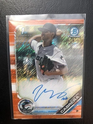 Edward Cabrera 2019 Bowman Chrome 1st Orange Shimmer Refractor Auto /25 #CPA-EC - Image 1 of 2