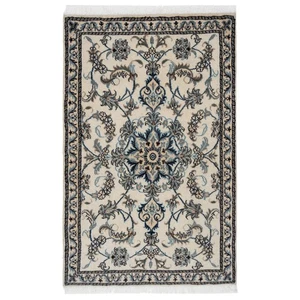 Tappeto persiano annodato a mano Nain 140 x 87 cm orientale lana carpet rug b... - Picture 1 of 6
