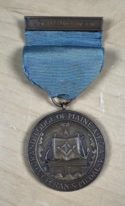 Grand Lodge of Maine 50 Year Veteran Service Medal John E. Dickinson Mason 1939 - Picture 1 of 6