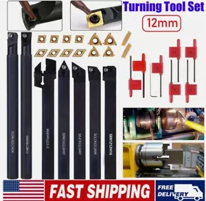 21PCS 1/2"/12mm Shank Indexable Carbide Lathe Turning Insert Tool Holder Bit Set - Picture 1 of 7