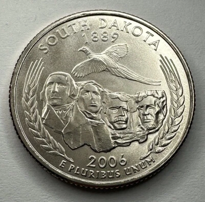 2006-P South Dakota St Quarter 25cent Coin from US Mint Satin Set. Uncirculated - Image 1 of 4