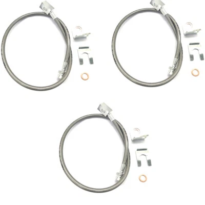 Front & Rear Extended Stainless Brake Lines For Jeep Wrangler TJ YJ XJ - Image 1 of 4