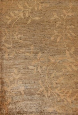 Nature Print Modern abstract Indian Area Rug 7'x10' Hand-knotted Home Decor Rug - Image 1 of 4