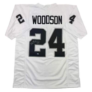 Autographed/Signed Charles Woodson Oakland White Football Jersey GTSM Holo COA - Picture 1 of 4