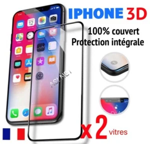 VERRE TREMPE IPHONE VITRE PROTECTION ECRAN INTEGRAL 15 14 11 12 13 PRO MAX 8 XR - Imagen 1 de 60