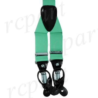 Nuevo Y espalda Para hombres Vesuvio Napoli Tirantes Brackets clip en formal graduación verde aguamarina Foto 1 de 2