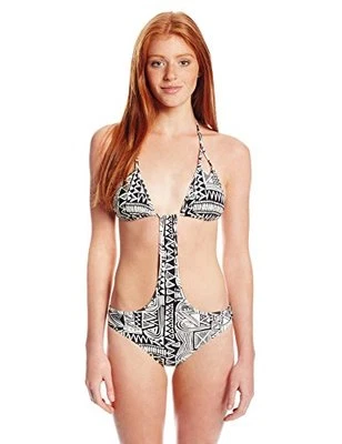 BILLABONG JUNIOR AFRICA LOVE TRAJE DE BAÑO DE UNA PIEZA NEGRO BLANCO TRIBAL MEDIANO $80 Foto 1 de 2