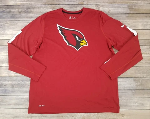 Nike Arizona Cardinals Long Sleeve T-shirt Mens Size XL Red NFL Dri Fit Cover