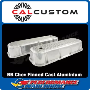 Big Block Chev Polished Finned Aluminium Valve Covers Tall 396 427 454 502 - Picture 1 of 4