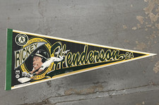 1990s Rickey Henderson Oakland A's pennant caricature Wincraft Athletics