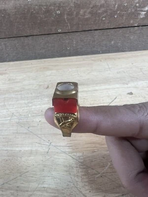 Anillo de escritura vintage 1949 Sky King Magni-Glow Peter Pan mantequilla de maní Foto 1 de 4