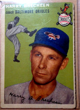 1954 Topps Harry Brecheen  VG+ Baltimore Orioles #203  (Good Condition)