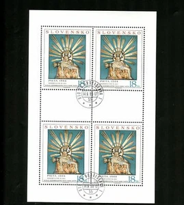 LOT 84910 USED  NH 311 SHEET ART ON STAMPS PIETA FROM SLOVAKIA - Picture 1 of 1
