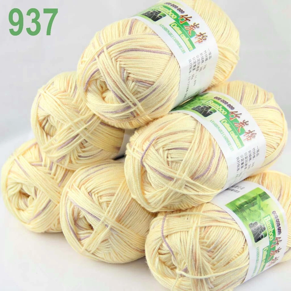 Sale New 6 Ballsx50g Super Soft Bamboo Cotton Baby Hand Knitting Crochet Yarn 37 - Image 1 of 4