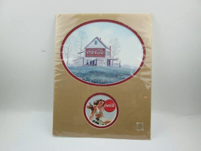 Vintage Coca Cola Advertising Print Gas Station Bikini Bathing Suit - Image 1 of 4