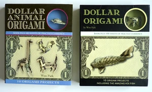 Set of 2 Dollar/Dollar Animal Origami Books with Practice Paper by Won Park - Imagen 1 de 6