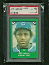 Billy Hatcher 1984 TCMA MINOR LEAGUE Rookie #24 PSA 8 NM-MINT Pop. 2 NONE HIGHER