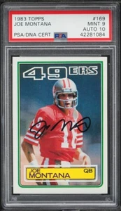 1983 Topps Football #169 Joe Montana HOF PSA 9 AUTO 10 - Picture 1 of 2