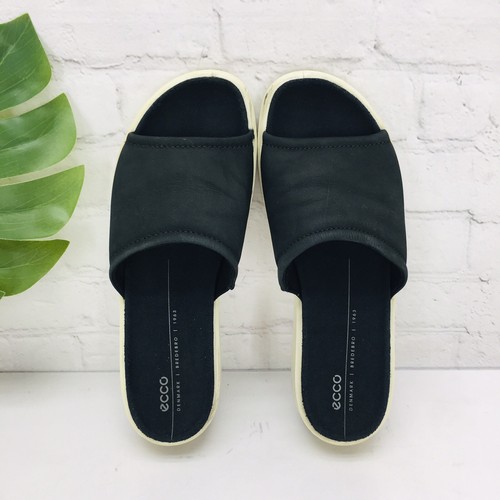 Scarpe sandali infradito Ecco Yuma slide donna taglia US 8 EU 39 pelle nera