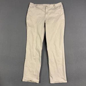 Lee All Day Pants Womens 18 Long Beige Mid Rise Straight Chino Cotton Blend - Picture 1 of 9