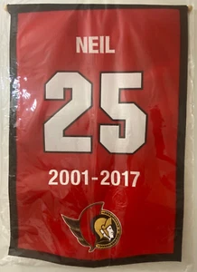 Chris Neil 27" x 18" Wool Ottawa Senators Jersey Retirement Wall Banner - Bild 1 von 5