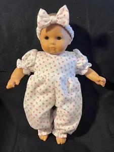 Bitty Baby Doll Clothes Handmade For 15" Dolls White Rosebud Romper Pj's - Picture 1 of 1