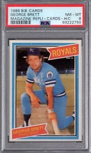 1986 B.B. Cards Magazine GEORGE BRETT PSA 8 NM/MT tough! Repli-Cards DONRUSS
