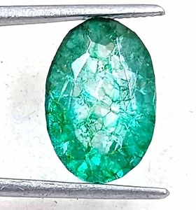 Good-Looking Green Emerald Stone 8-9 Ct Certified Oval Cut From Zambia Gems JKF - Picture 1 of 7