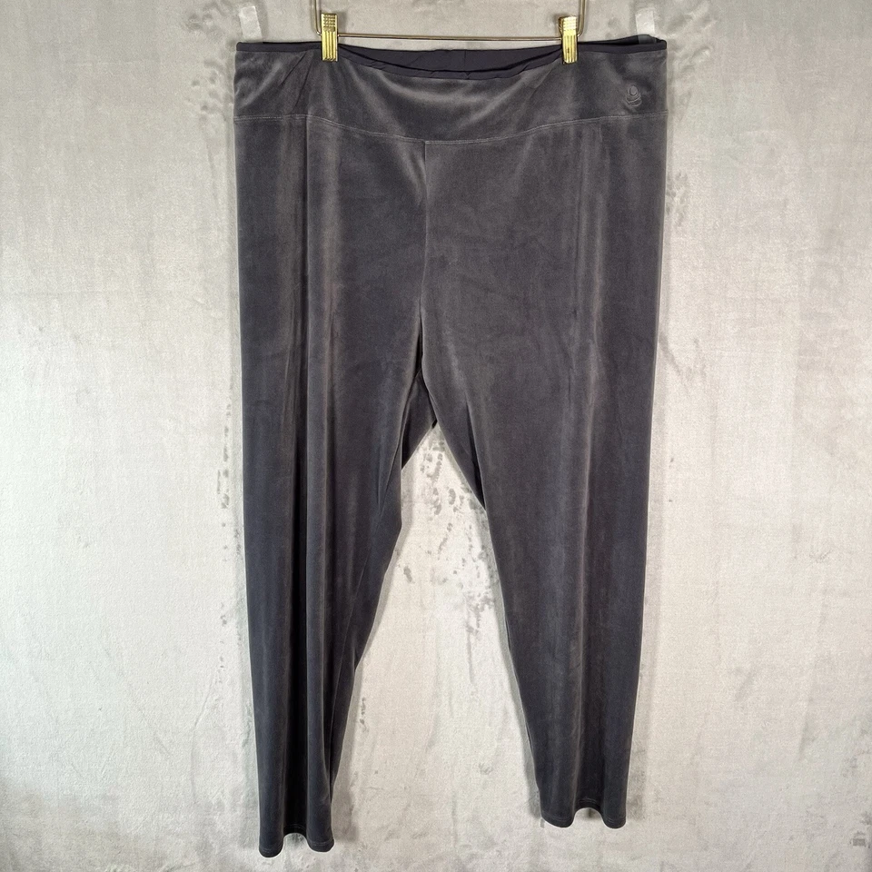 Cuddl Duds Grey Velour Soft Athletic Leisure Pants Size 2X - Image 1 of 4