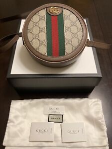 New Authentic Gucci GG Supreme Logo Print Round Leather Backpack