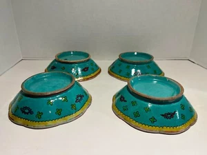 Set of 4 Antique Chinese Porcelain Qing Dynasty Green Bowls 6.5" diameter - Picture 1 of 6