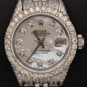 Rolex Datejust 6924 Diamond Bezel Jubilee Watch 26mm Mother of Pearl Dial 6.20ct - Picture 1 of 9