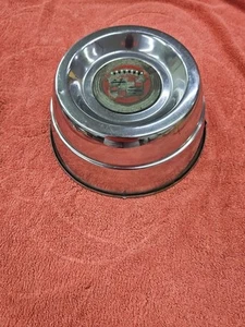 Vintage Cadillac Dog Dish Hub Cap With Copper Emblem - Picture 1 of 5